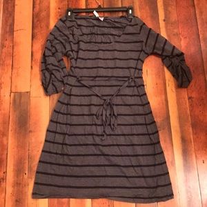 Maternity Cotton Stripe Midi